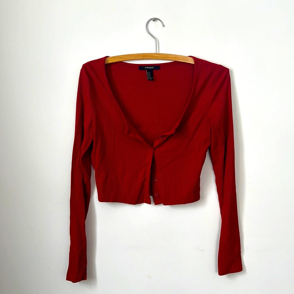 forever 21 cropped button down